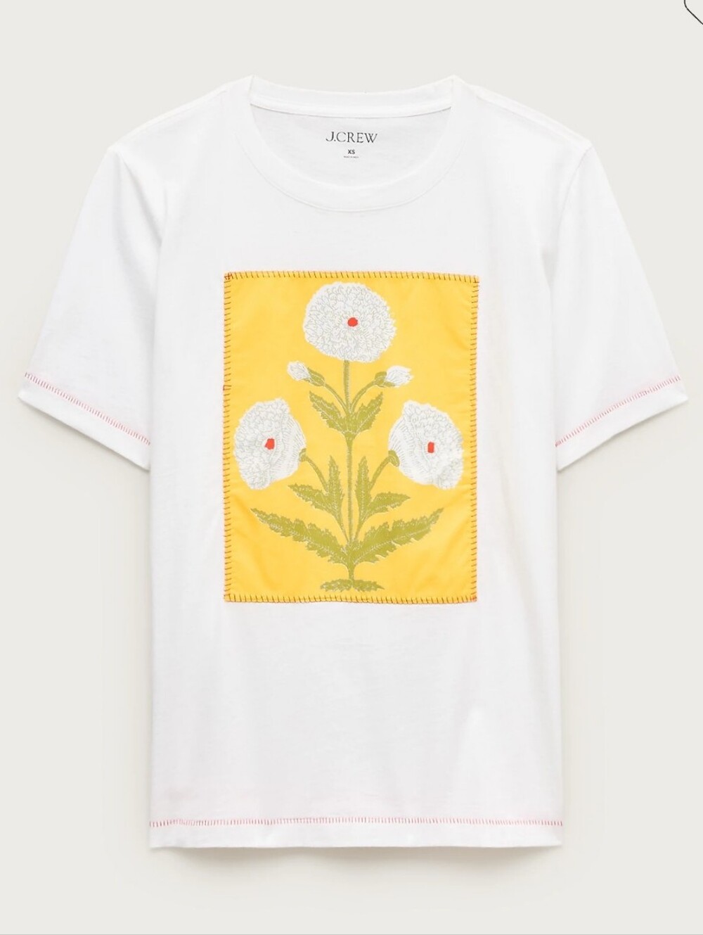 J. Crew Broken Jersey Relaxed Fit White Short Sleeve Tee Women Size S NEW